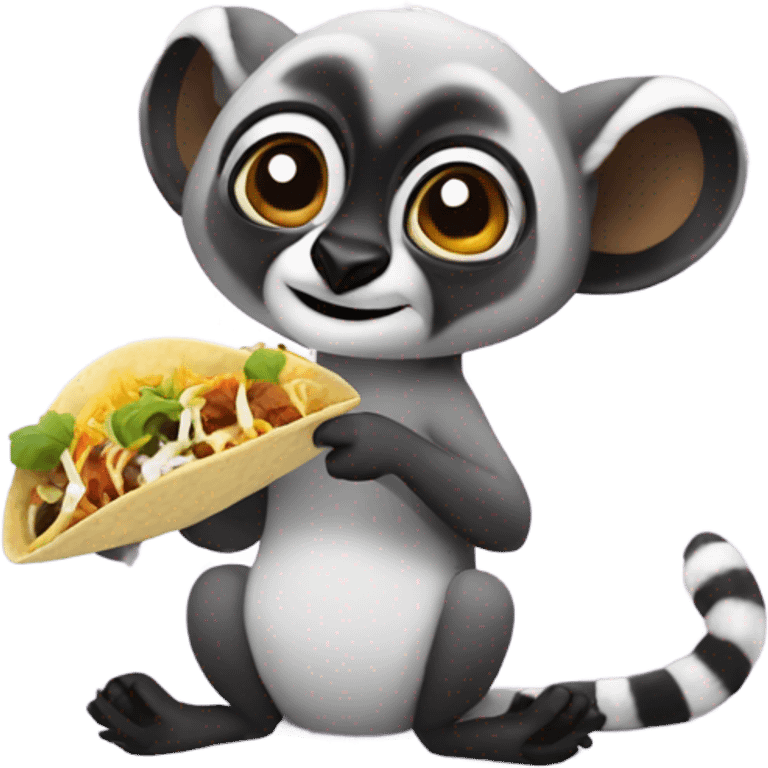 Lemur eating tacos emoji