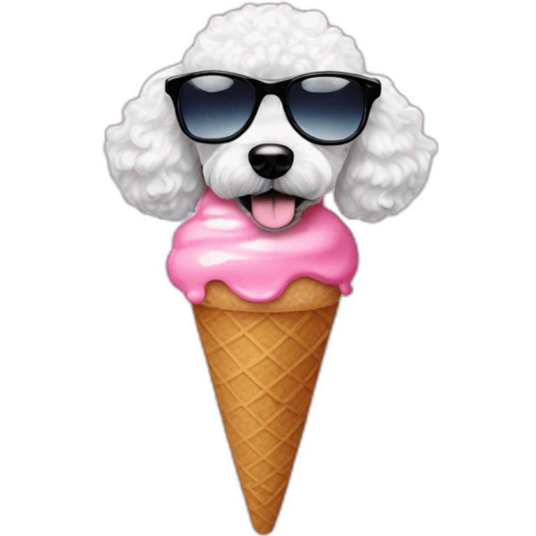 Dog poodle ice cream sunglasses  emoji