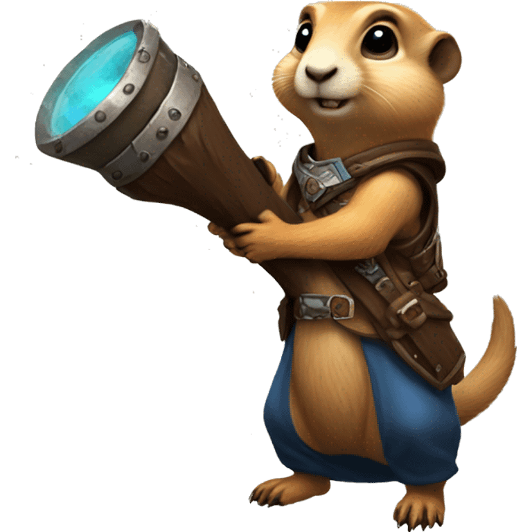 Prairie dog from World of Warcraft holding abazooka bigger than him emoji