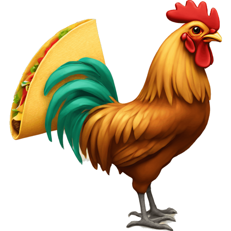 Rooster with a taco emoji