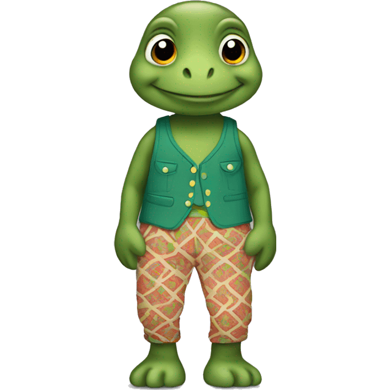 turtle in patterned pants  emoji