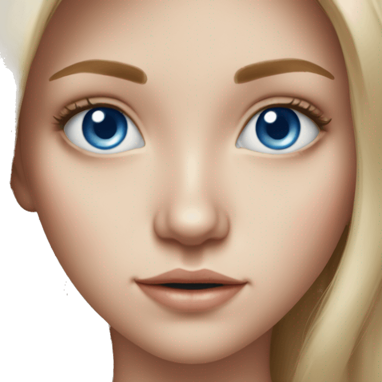 realistic portrait of a blue eyed girl emoji