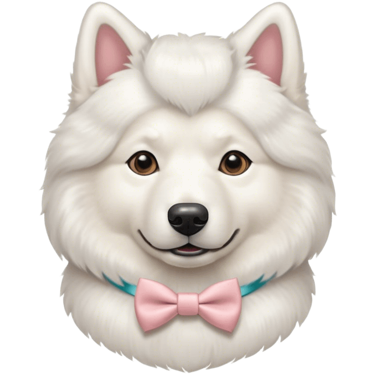 
Samoyed with a pastel bowtie on his neck emoji