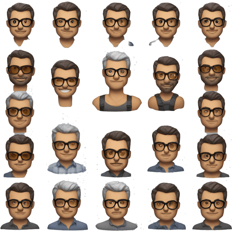 Memoji of Andrew Huberman	Silver fox, tortoiseshell glasses, crisp button-downs, muscular emoji