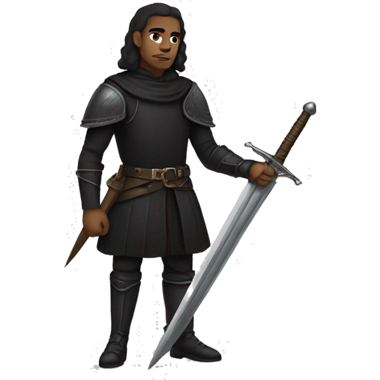 lightskin guy with black medieval clothes and daggers on guard emoji