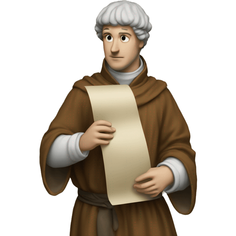 Petrarch holds a scroll in his hand emoji