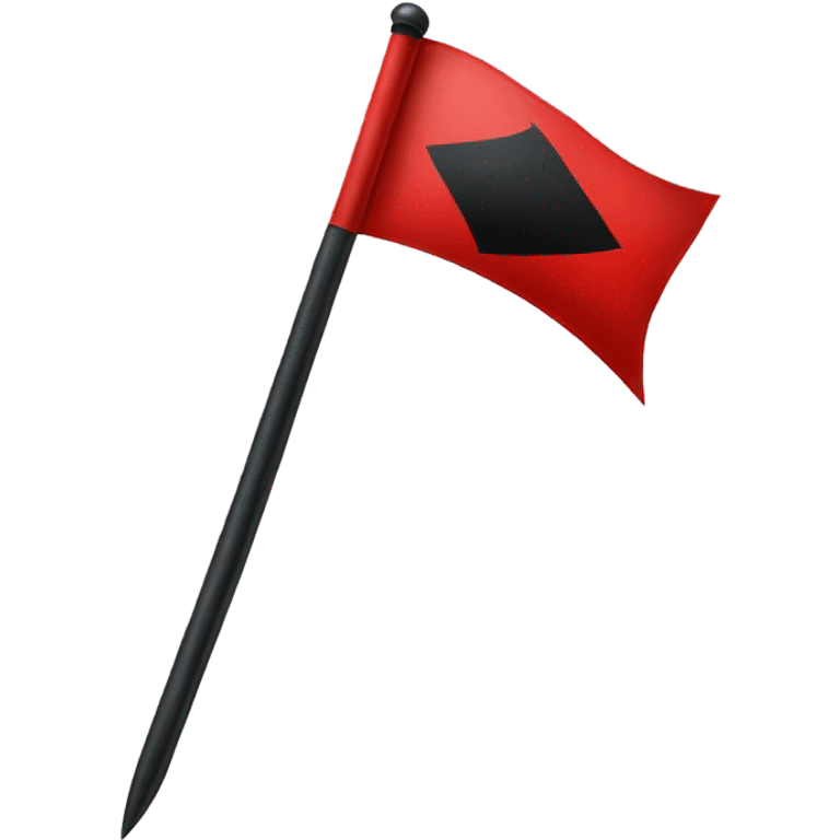 Red flag with black diagonal line with a sword in the middle  emoji