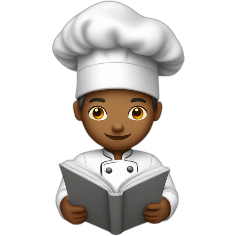 chef reading recipe book emoji