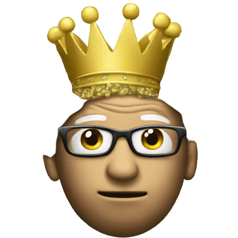 Big Brain wearing a crown on top of stack of cash emoji