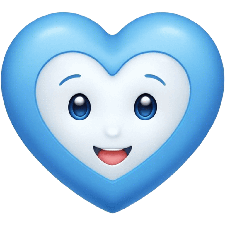 Blue heart with Hi Cutie! in the middle  emoji