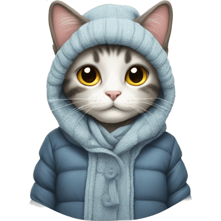 CAT with winter outfit emoji