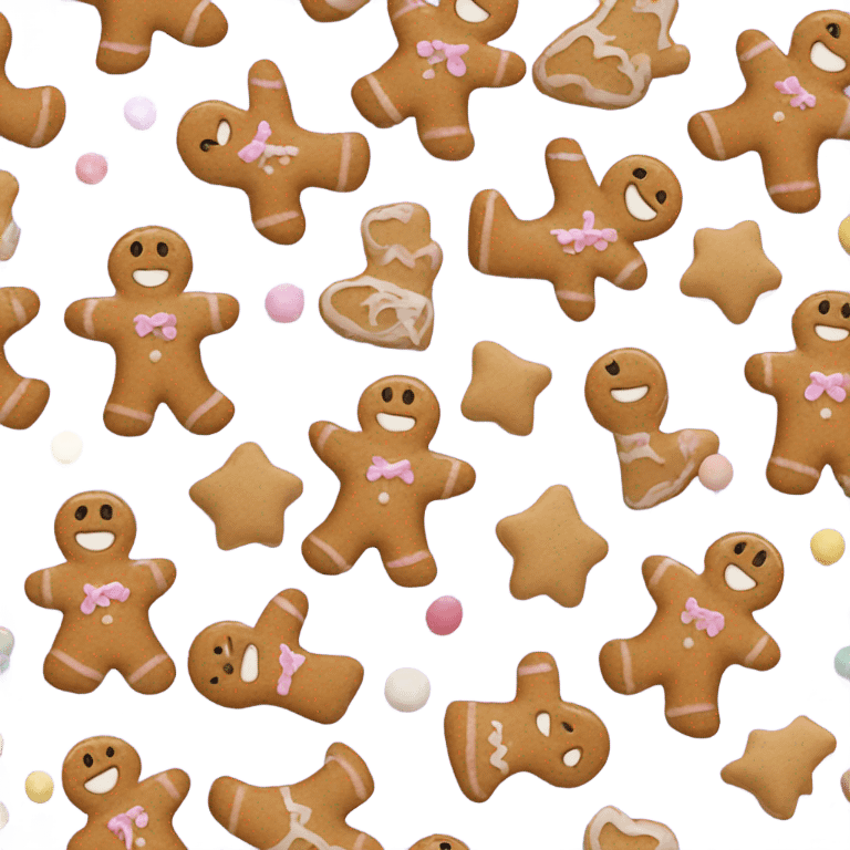 Pastel gingerbread man emoji