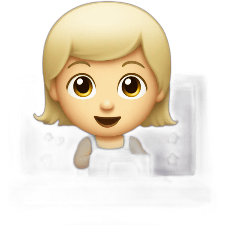 baby play computer emoji