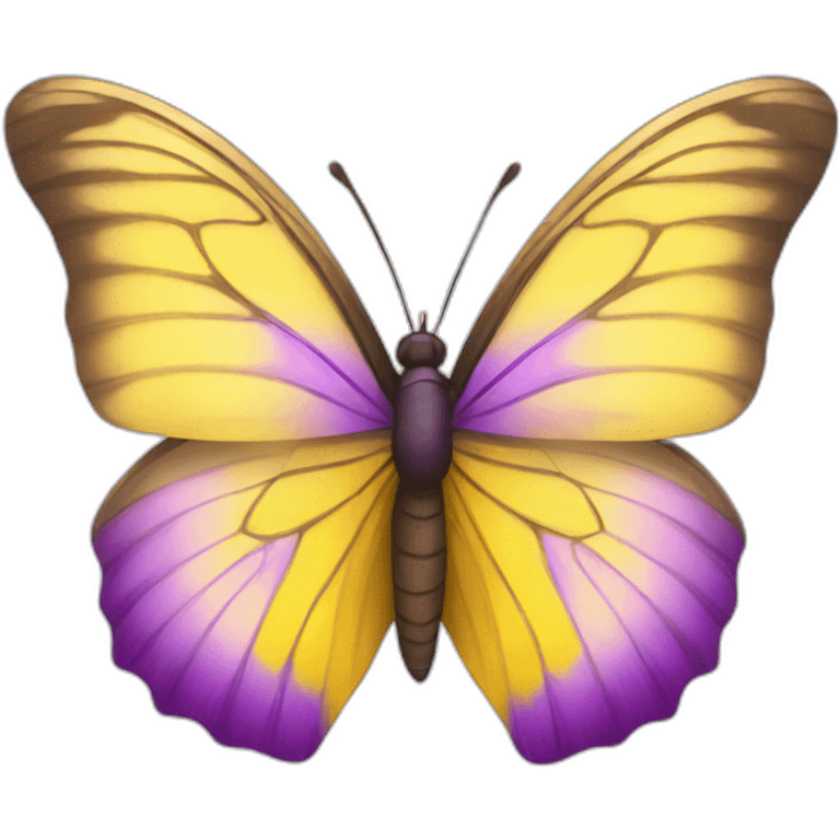 yellow purple butterfly emoji