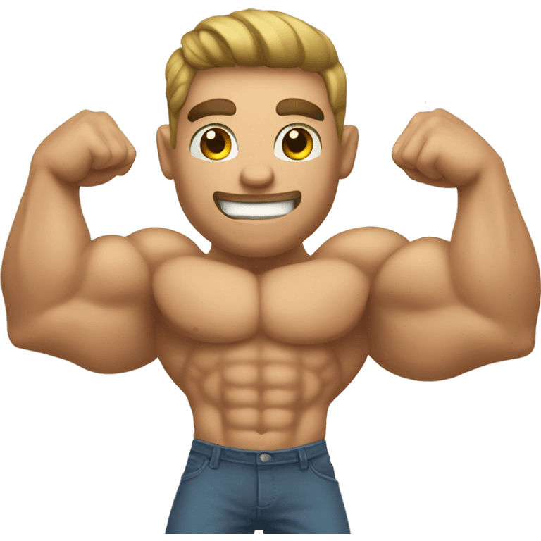 Picture Frame of Muscle flexing guy emoji