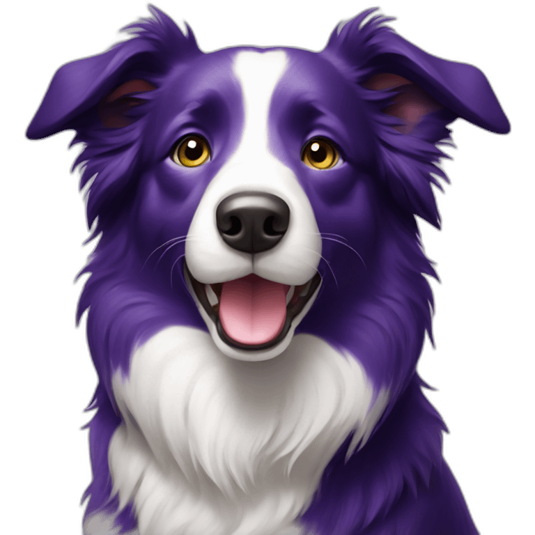 border collie purple cute emoji