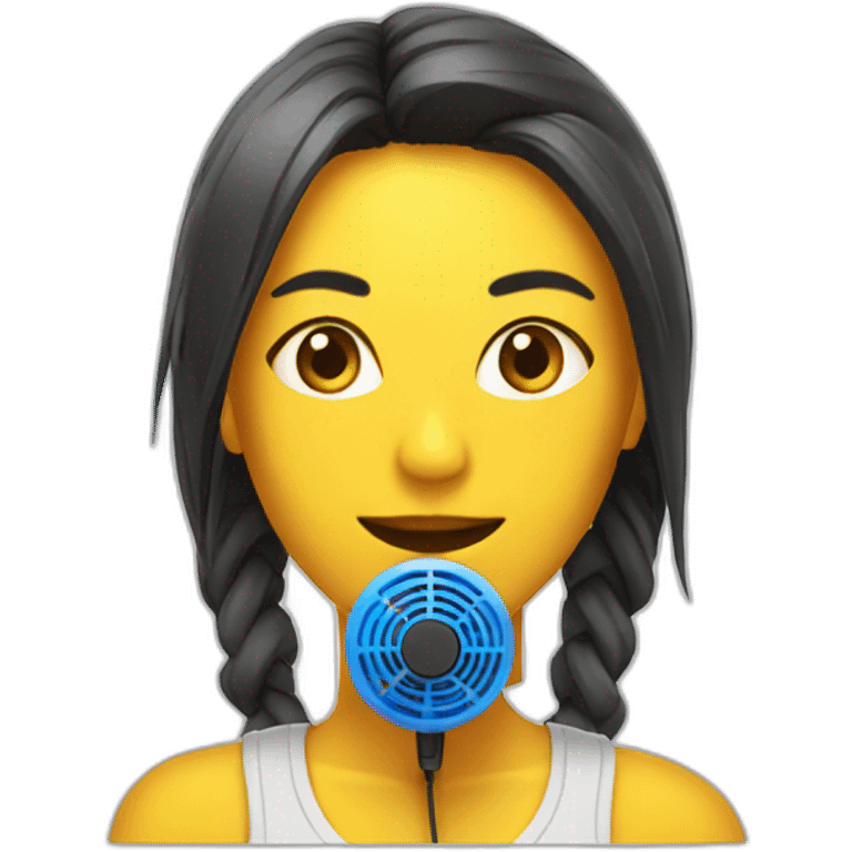 Chica con ventilador emoji