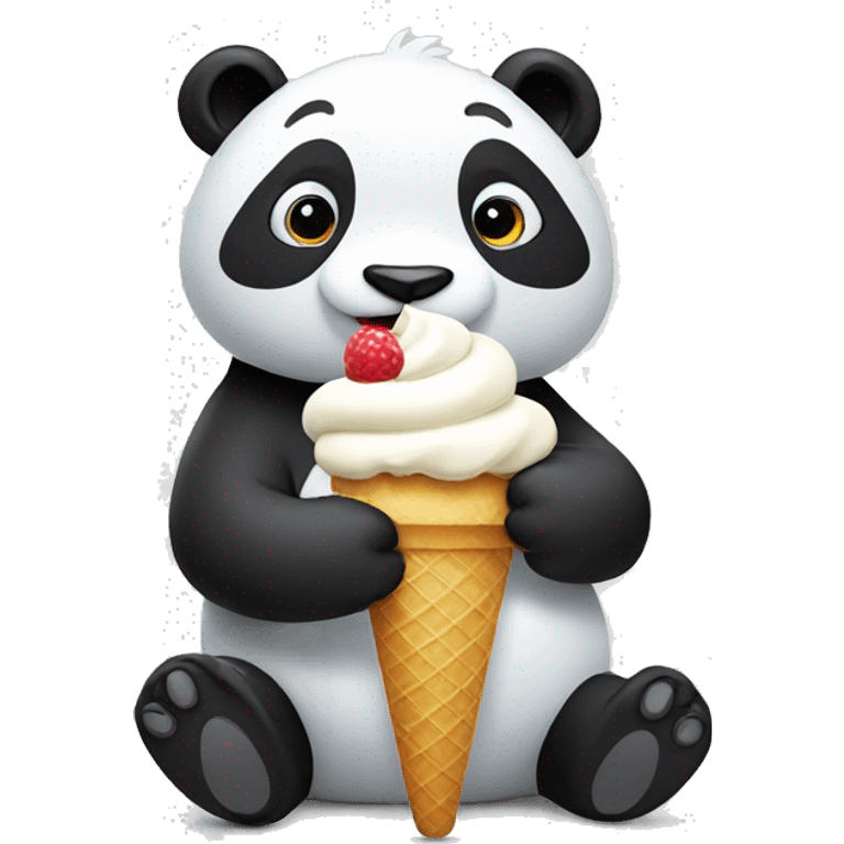 Panda eating ice cream emoji