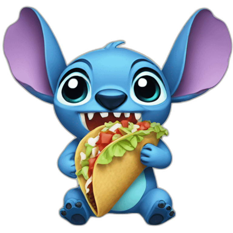 stitch eating taco emoji