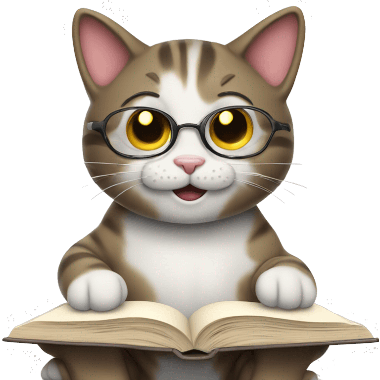 Happy cat studying  emoji