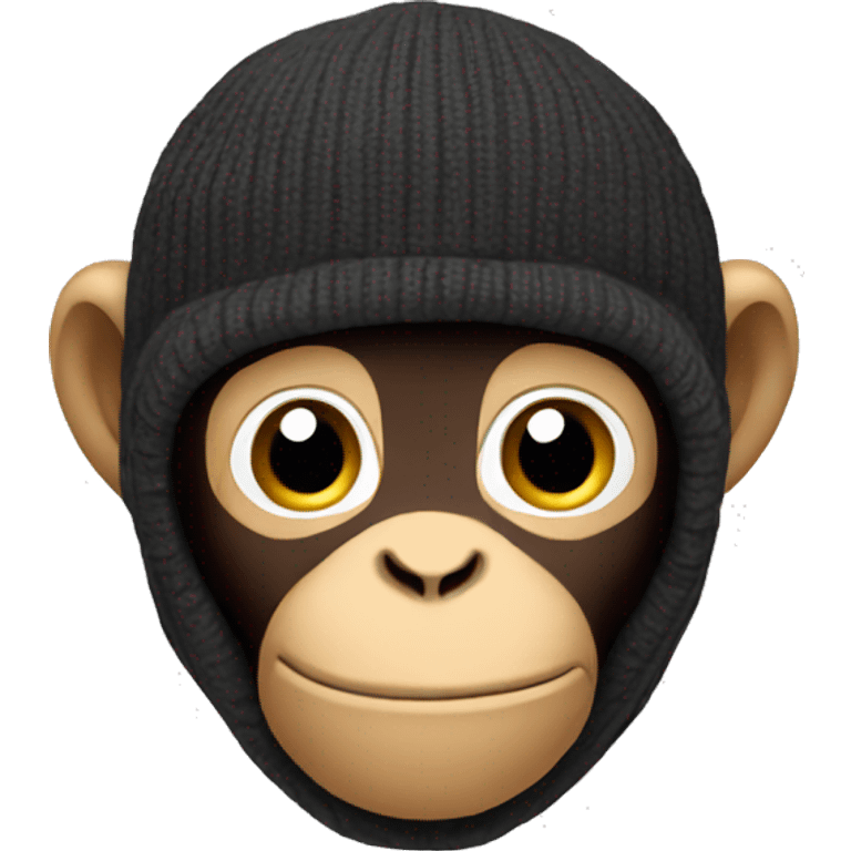 Monkey emoji with balaclava emoji