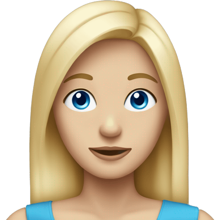 Blonde lady with blue eyes, straight hair - arm in x shape emoji