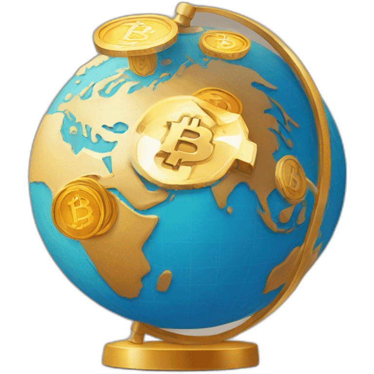 Globe with bitcoin emoji