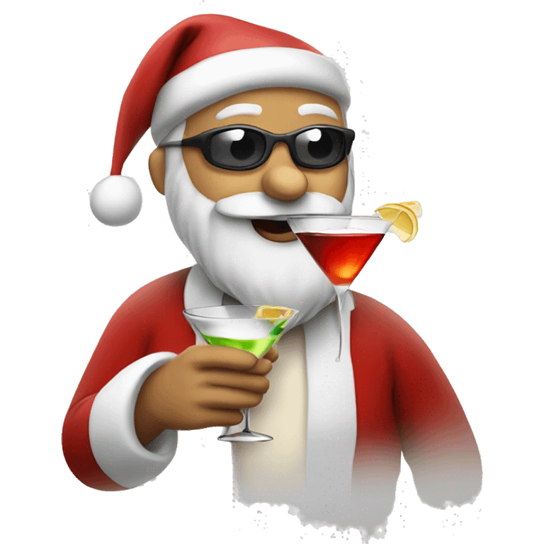 Santa drinking martini emoji