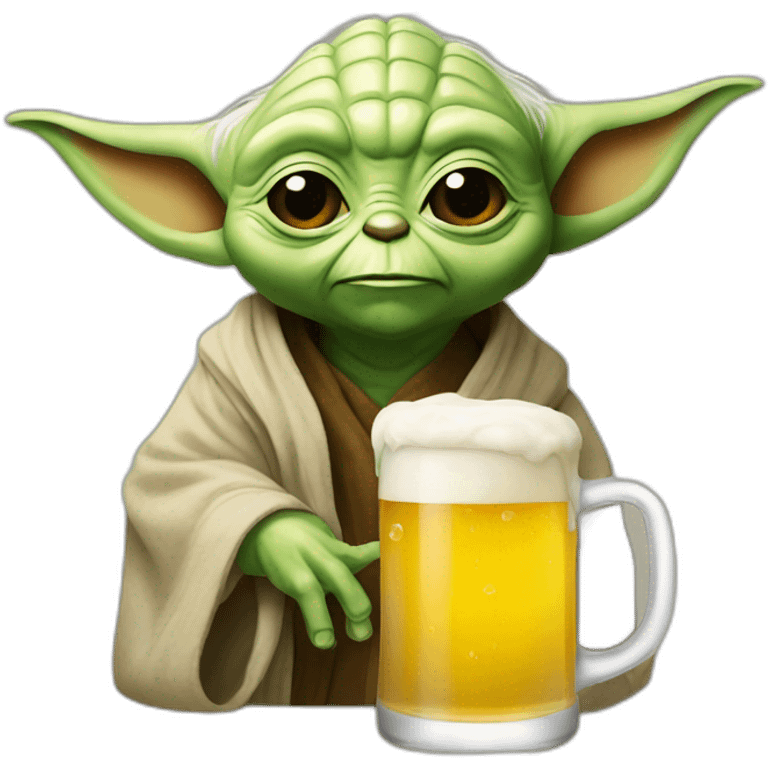 Yoda drink a beer emoji