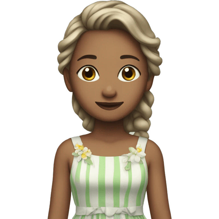 Girl in dress by ocean emoji