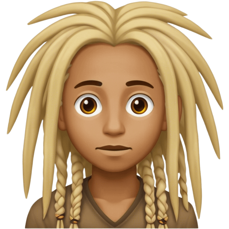 Brown person wit blonde dreads emoji