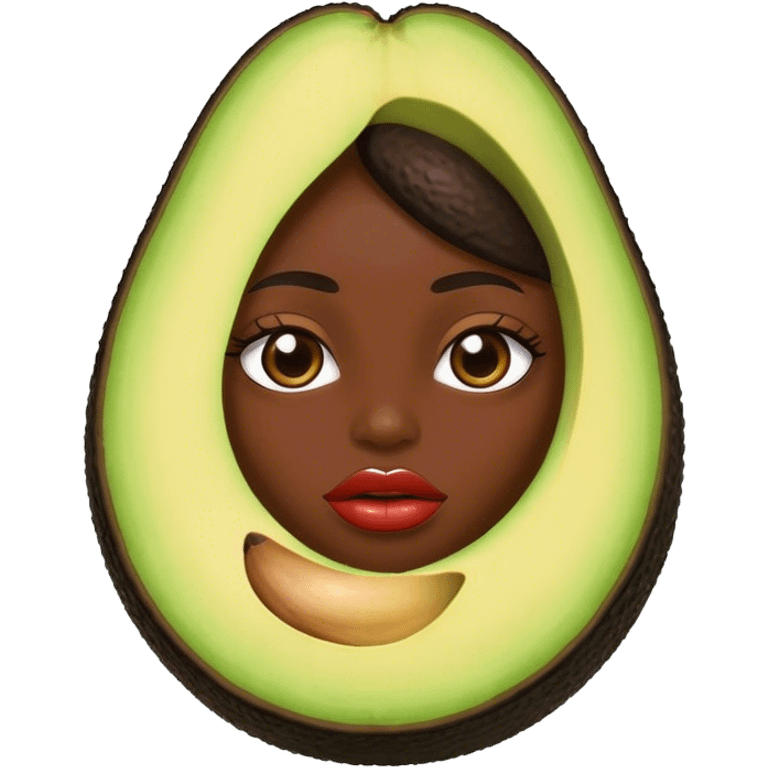 Aguacate con labios grandes emoji