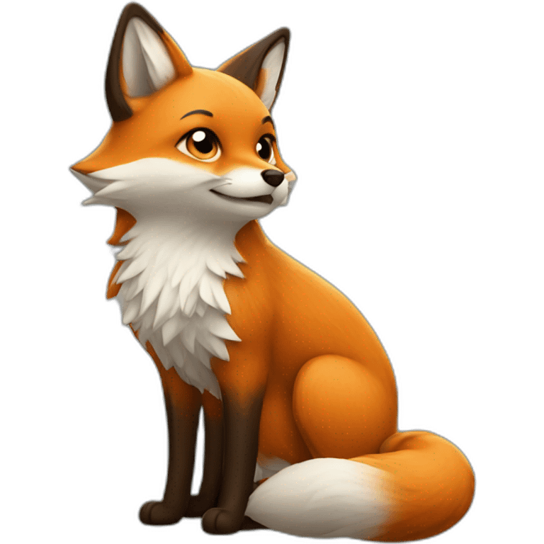 cute fox in storm emoji