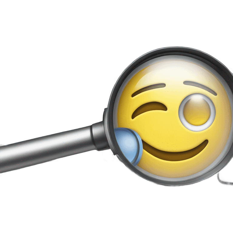 magnifying glass and computer emoji