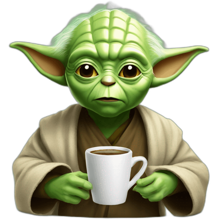 Yoda drink cofee emoji