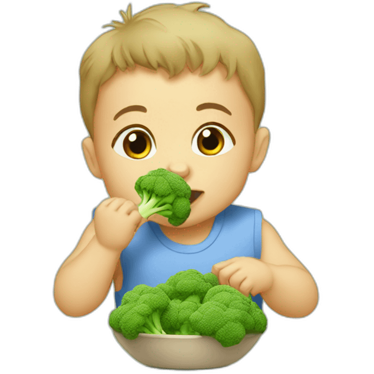 Baby eating brocoli emoji