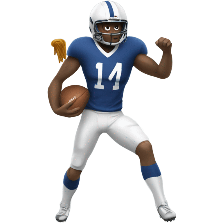 Football player with noodle leg  emoji