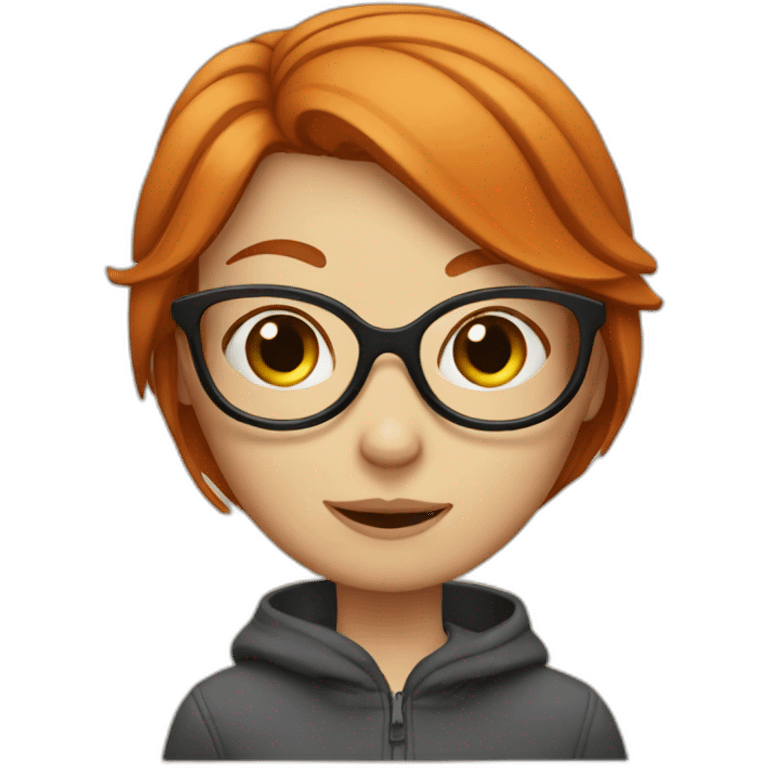 girl with ginger hair and glasses emoji