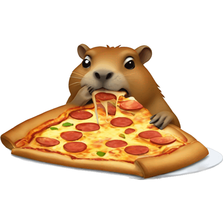 capybara eats pizza emoji