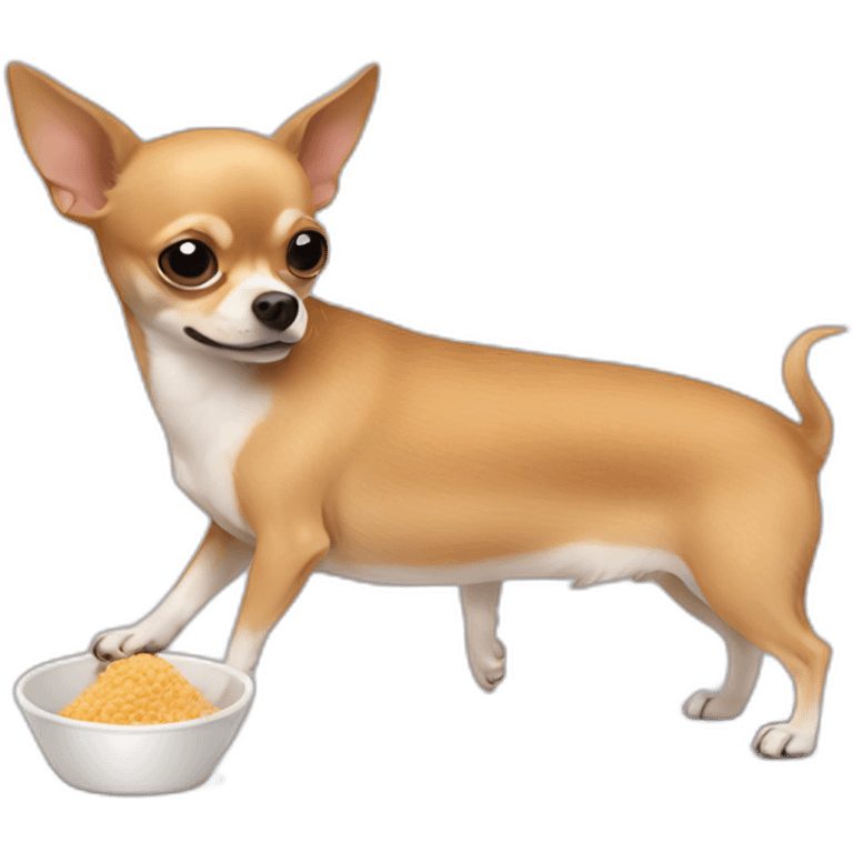 chihuahua being feed by human emoji