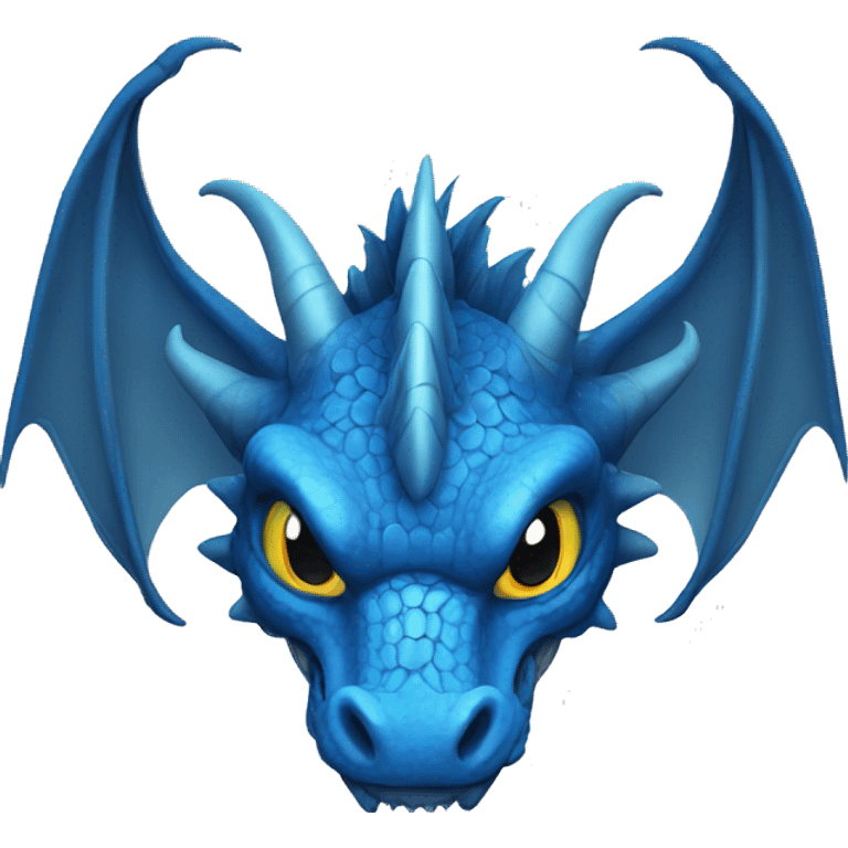 Blue dragons head tatoo style emoji