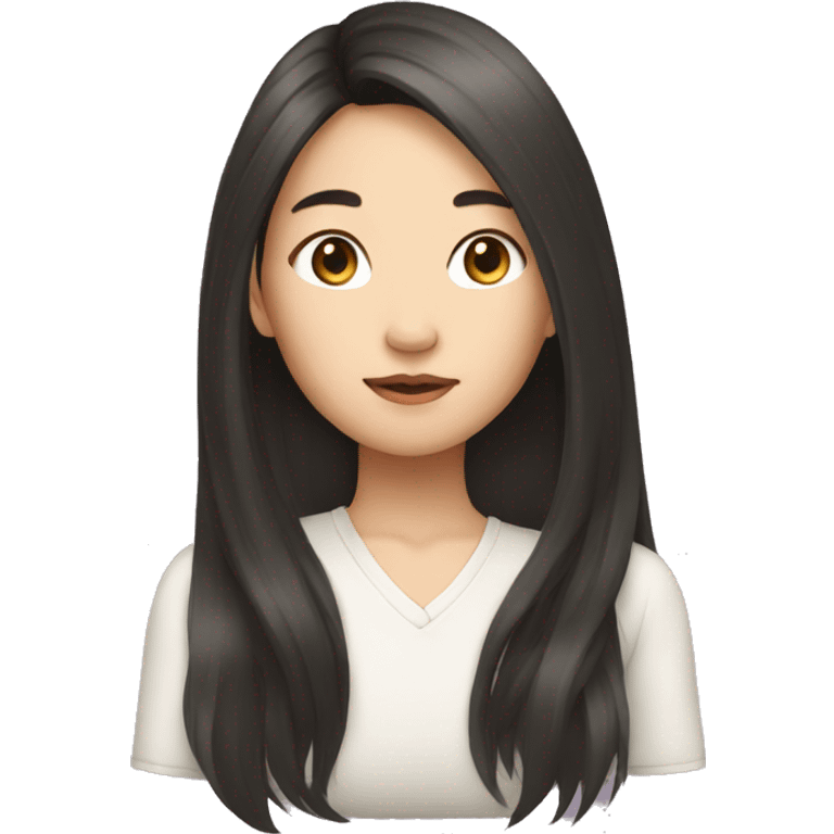 asian girl with long hair emoji