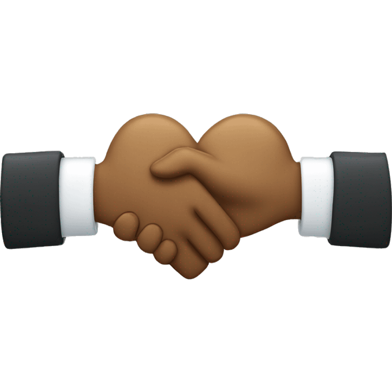 two shaking hands creating a heart emoji