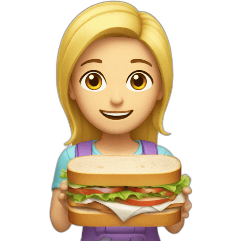 Una persona comiendo un sándwich emoji