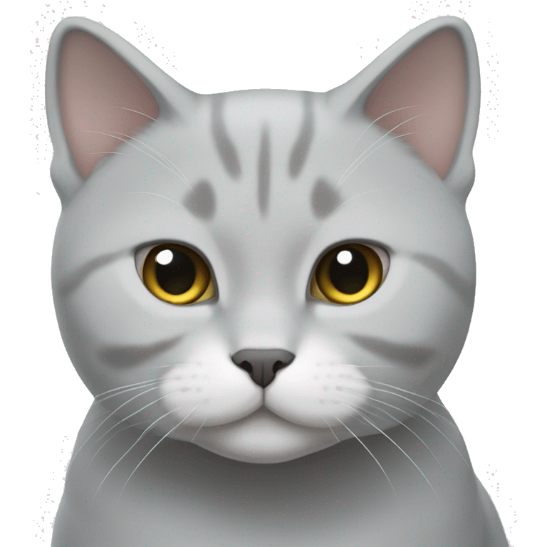 Light grey and white British shorthair cat emoji