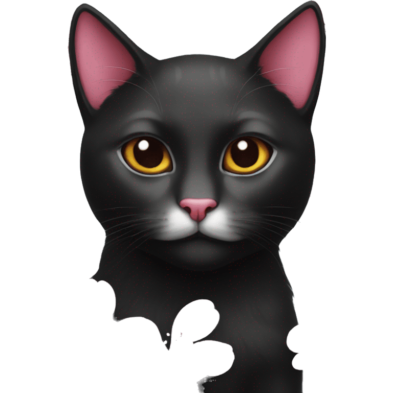 Cherry blossom black cat emoji