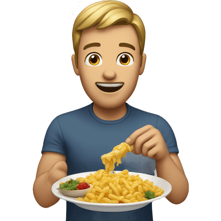 man eating food emoji