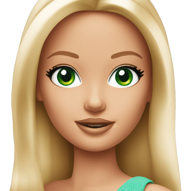 Barbie with green eyes emoji