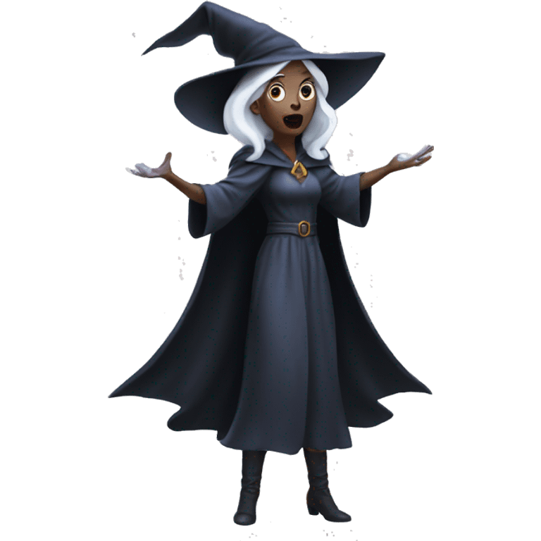 Evil white witch casting spell emoji