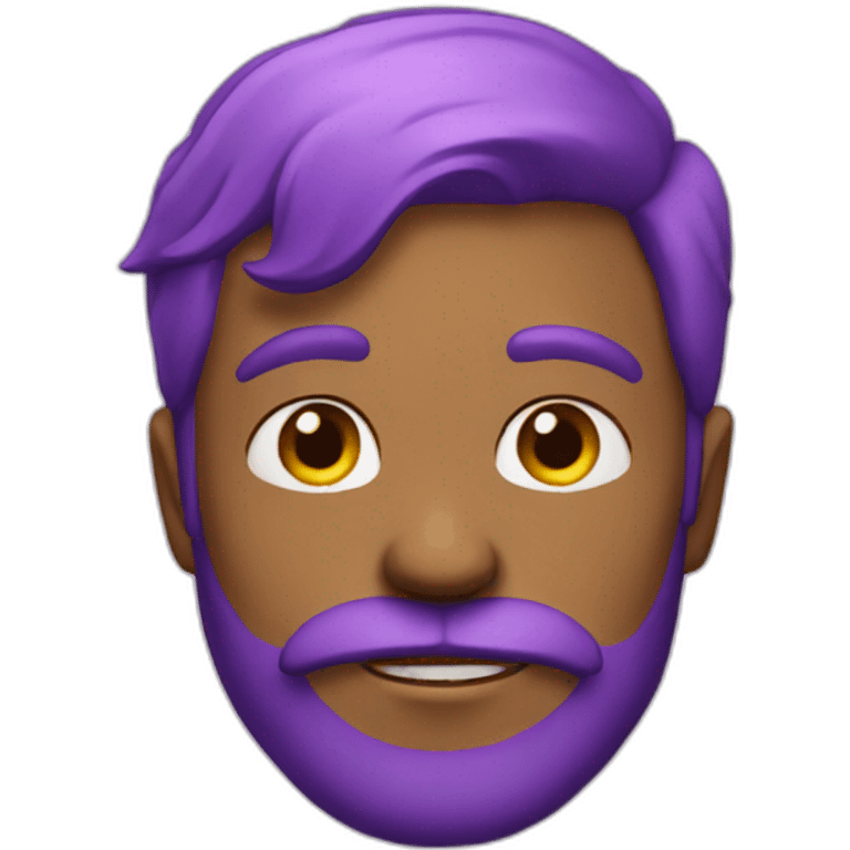 man with purple hair and pink beard with glitter emoji